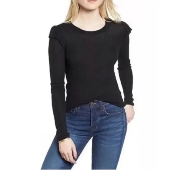 Madewell Ruffle Sleeve Pullover Sweater - Picture 1 of 6